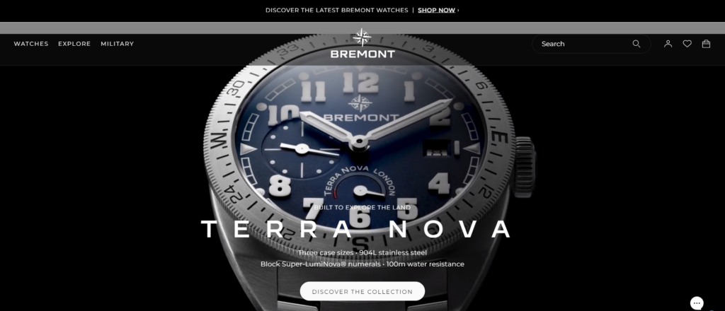 Bremont Watches Shopify Store Preview