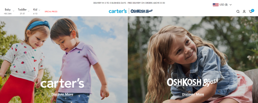 Carters Shopify Store Preview
