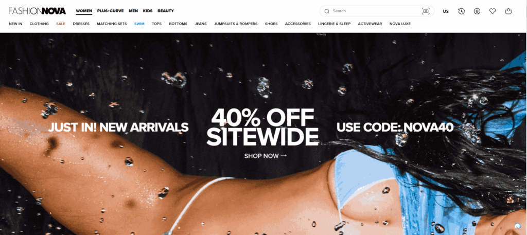 Fashion Nova Shopify Store Preview