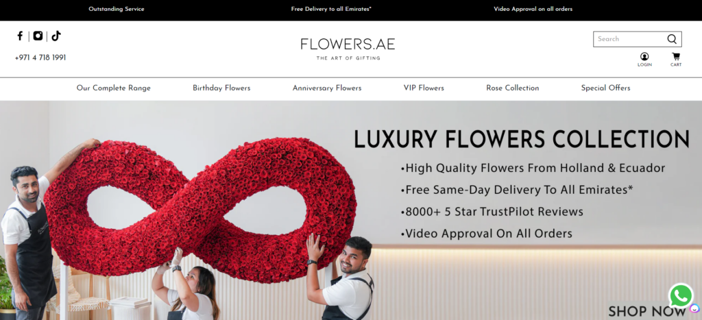 Flowers.ae Shopify Store Preview