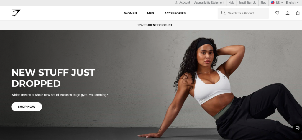 Gymshark Shopify Store Preview