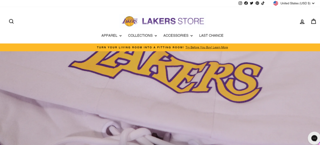 The Lakers Shopify Store Preview