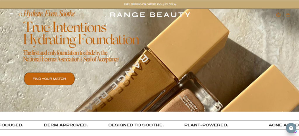 Range Beauty Shopify Store Preview