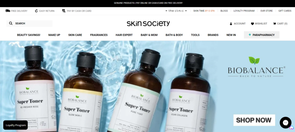 Skin Society Shopify Store Preview
