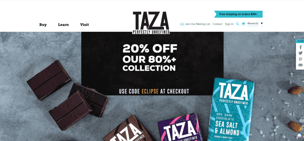 Taza Chocolate Shopify Store Preview