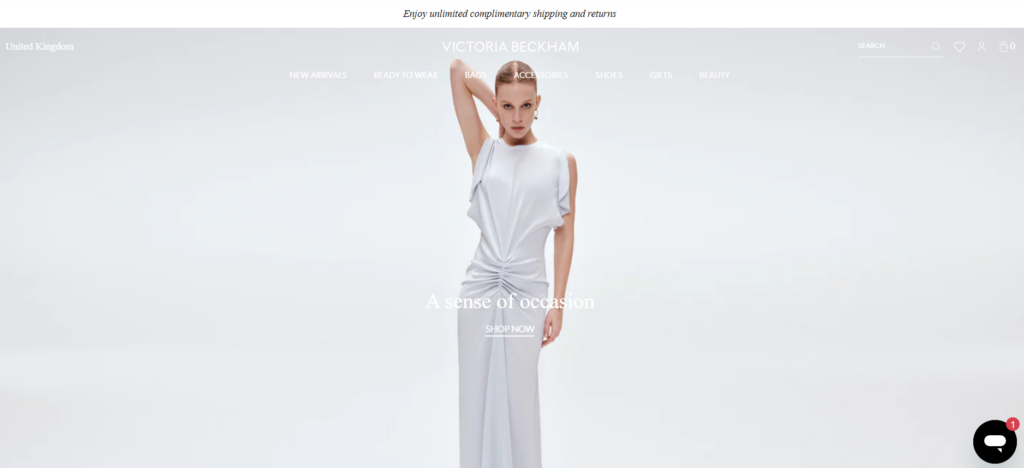 Victoria Beckham Shopify Store Preview