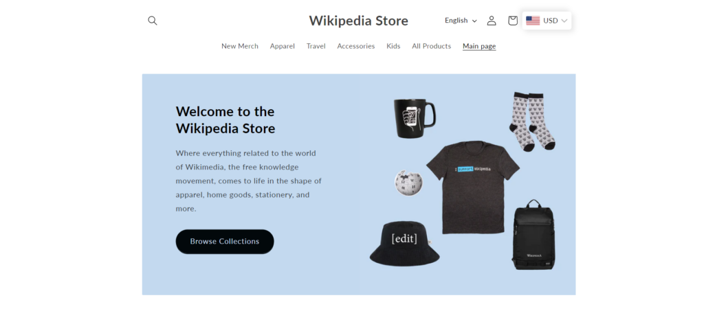 Wikipedia Shopify Store Preview
