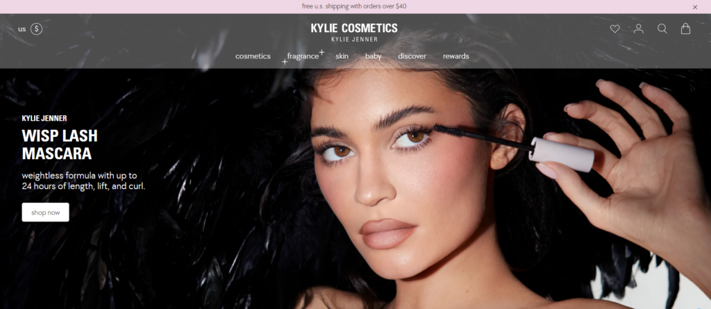 Kylie Cosmetics Shopify Store Preview