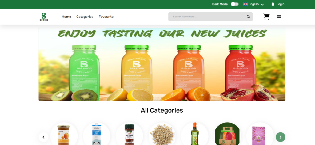 Bio Food Shopify Store Preview