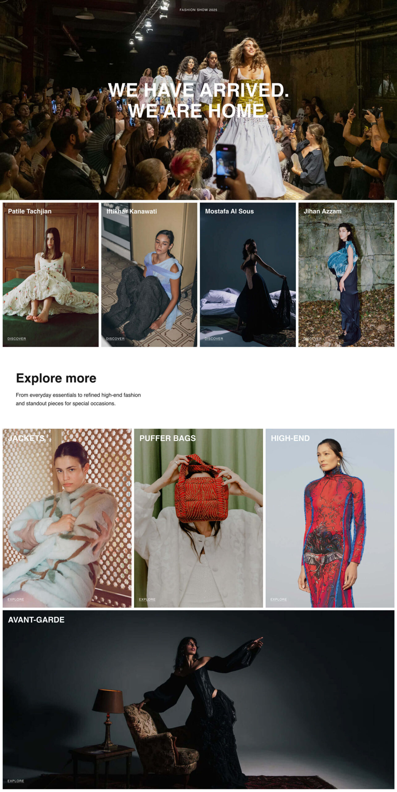 Creative Space Beirut Shopify store — Fashion Show 2025 homepage