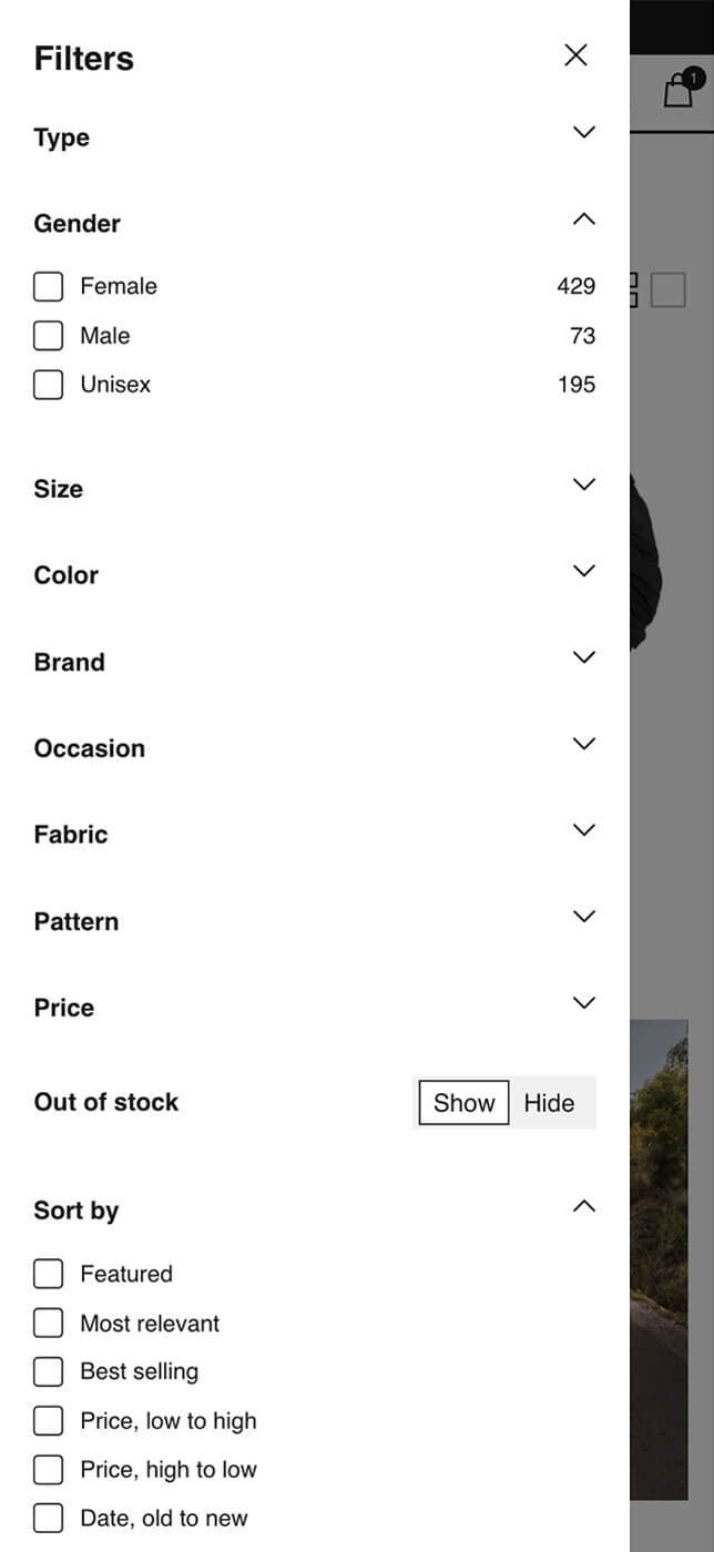 Creative Space Beirut Shopify store — product catalog filtering preview on mobile