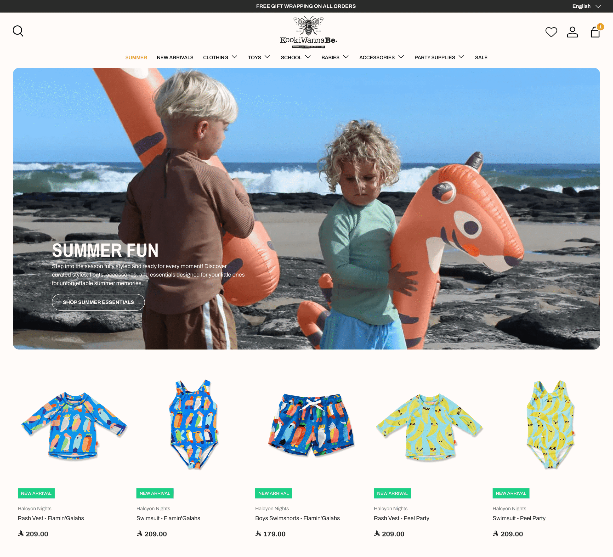 KookiWannaBe Shopify store — homepage hero section KSA